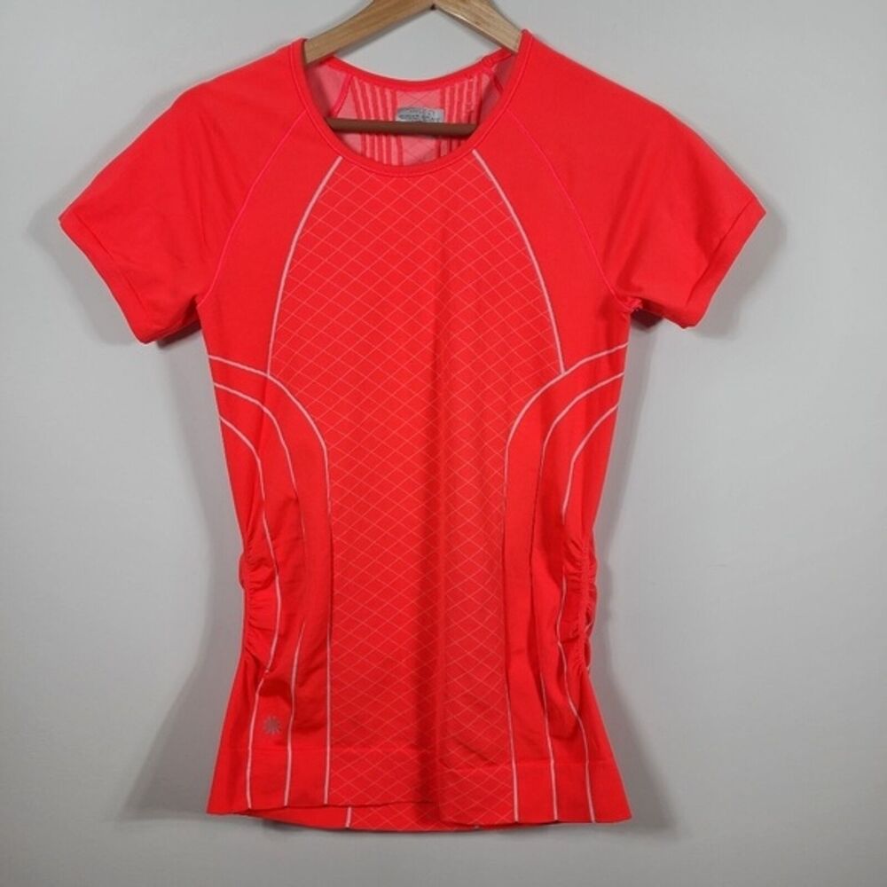 Women's Athleta Finish Fast Bright Orange Running Shirt Size Med